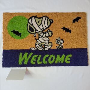 Peanuts Snoopy Woodstock Halloween Welcome Coir Door Mat 18”x28” Doormat Mummy